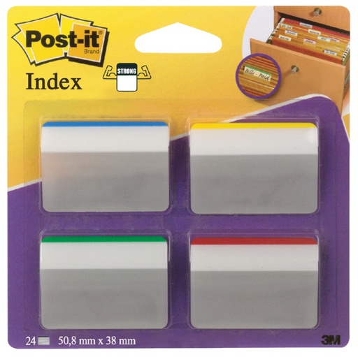 [313253] Indextabs Post-it 686A1 38x50.8mm strong gebogen assorti 24 tabs