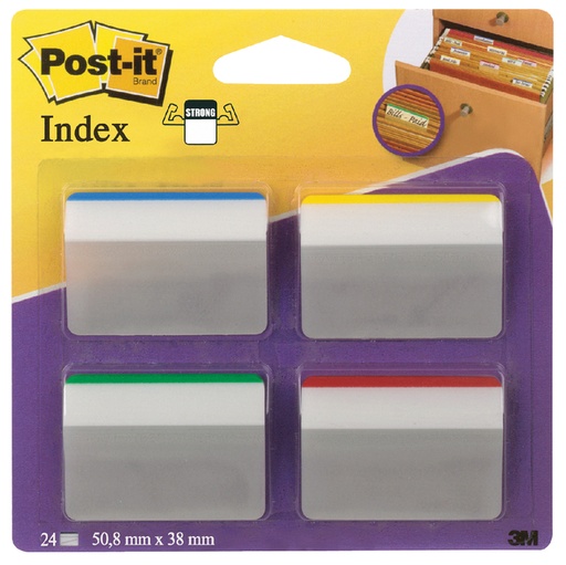 [313253] Marque-pages Post-it 686 38x50,8mm strong courbé assorti 24 pièces
