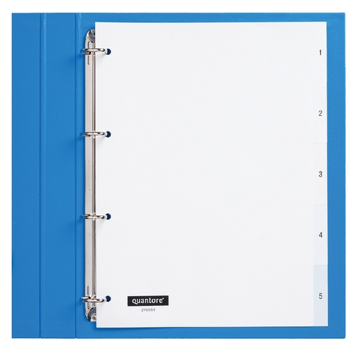 [270559] Intercalaire Quantore 4 perforations numéro 1-5 PP blanc
