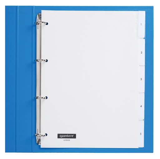 [270533] Intercalaire Quantore 4 perforaions 5 onglets+fenêtre PP blanc