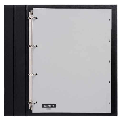 [270553] Intercalaire Quantore 4 perforations numéro 1-5 PP gris