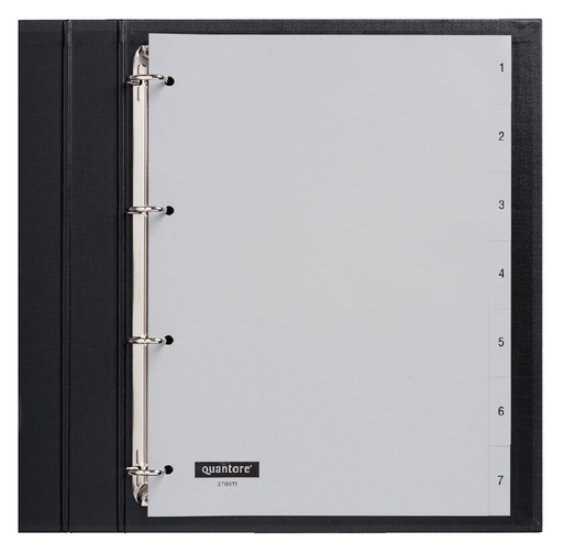 [270611] Intercalaire Quantore 4 perforations numéro 1-7 PP gris