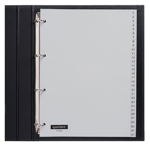 [270558] Intercalaire Quantore 4 perforations numéro 1-31 PP gris