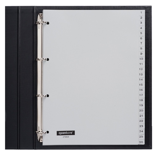 [270613] Intercalaire Quantore 4 perforations numéro 1-52 PP gris