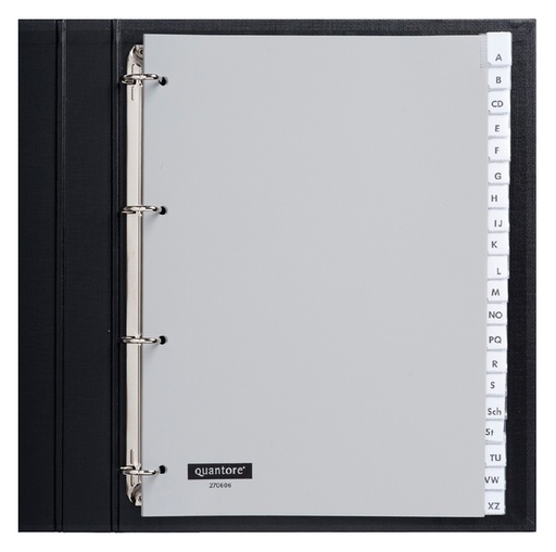 [270606] Intercalaire Quantore 4 perforations 20 onglets A-Z PP gris
