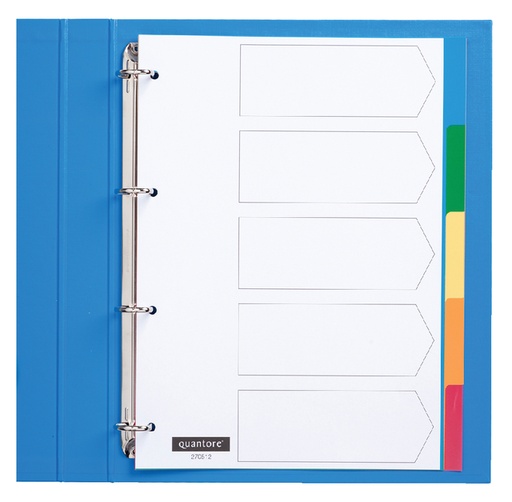 [270512] Intercalaires Quantore 4 perforations 5 onglets PP assorti