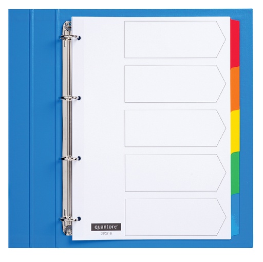 [270516] Intercalaire Quantore 4 perforations 5 onglets carton blanc