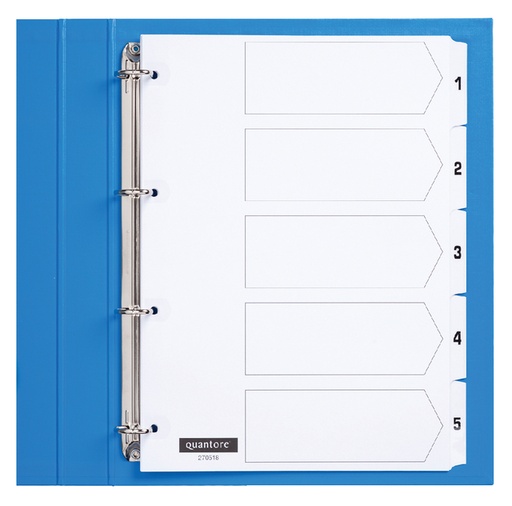 [270518] Intercalaires Quantore 4 perf numéro 1-5 blanc carton