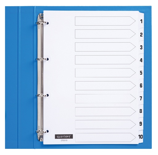 [270519] Intercalaire Quantore 4 perforations numéro 1-10 carton blanc