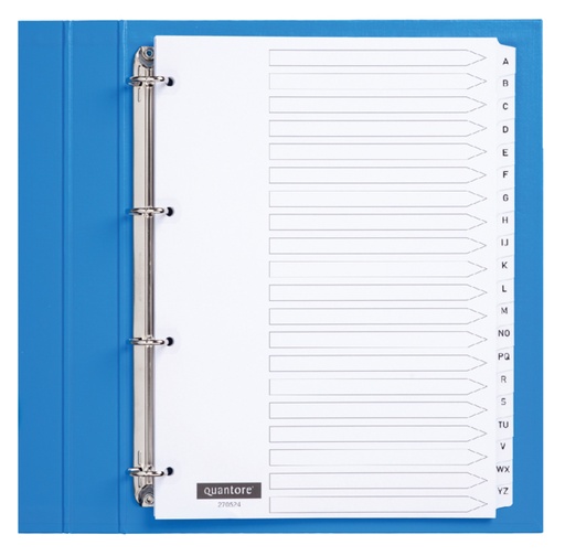 [270524] Intercalaires Quantore 4 perf 20 onglets A-Z blanc carton