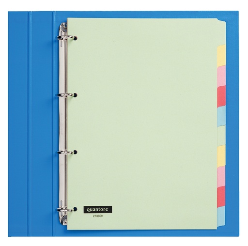[270509] Intercalaire Quantore 4 perforations 10 onglets carton assorti