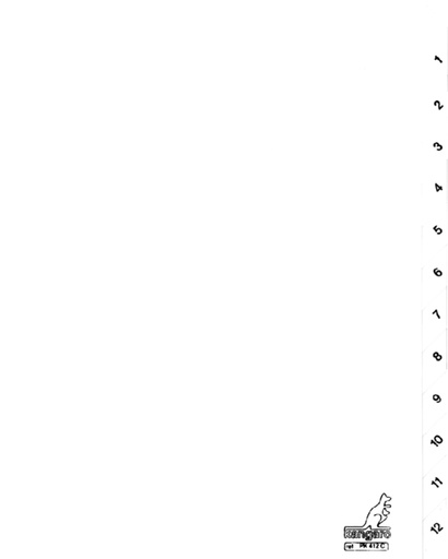 [271502] Intercalaires Kangaro PK412C A4 4 perforations numéro 1-12 carton blanc