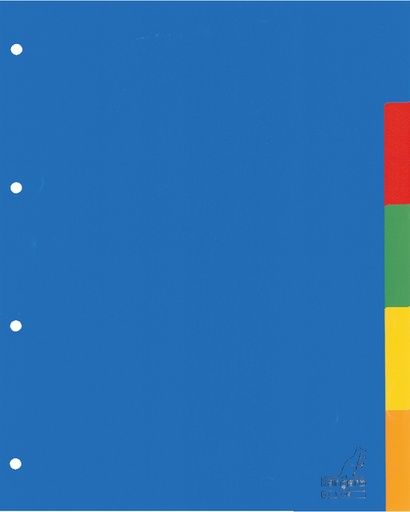 [270459] Intercalaire Kangaro A405 A4 4 perforations 5 onglets PP assorti