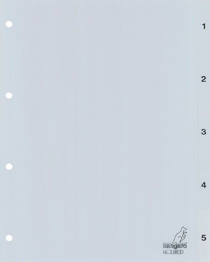 [270652] Tabbladen Kangaro 4-gaats G405C 1-5 genummerd grijs PP