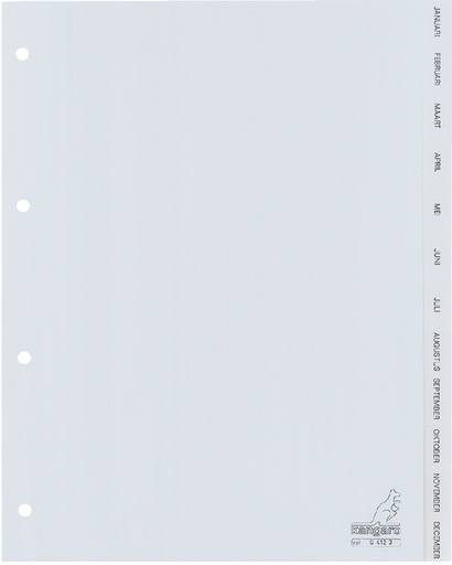 [272154] Tabbladen Kangaro 4-gaats G412J 12-delig maanden grijs PP