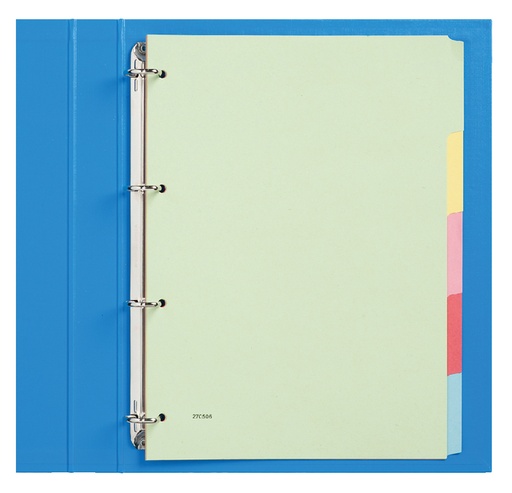 [270506] Intercalaires Qbasic 4 perforations 5 onglets carton assorti