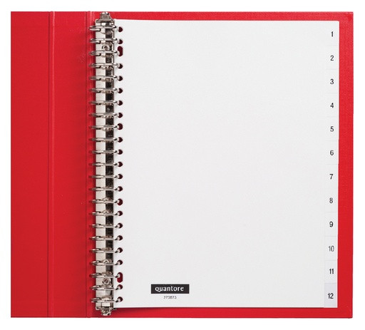 [270573] Intercalaire Quantore 23 perforations numéro 1-12 PP blanc