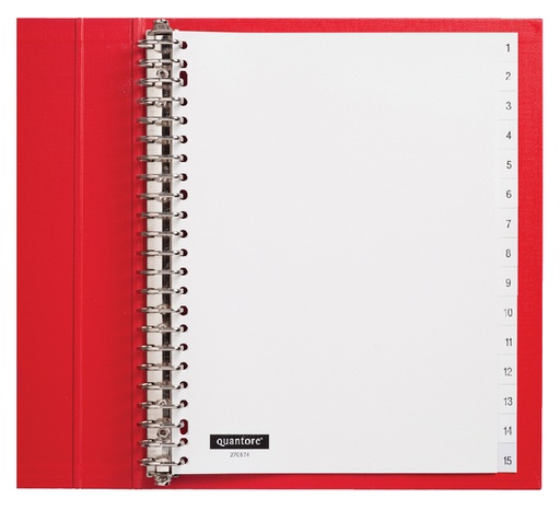 [270574] Intercalaire Quantore 23 perforations numéro 1-15 blanc PP
