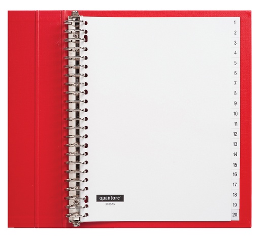 [270575] Intercalaire Quantore 23 perforations numéro 1-20 PP blanc