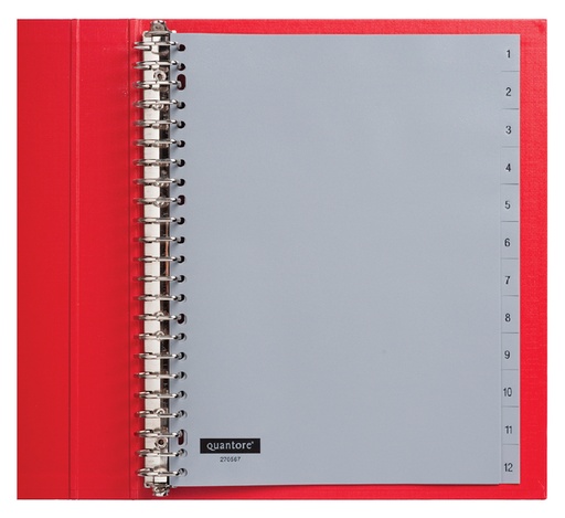 [270567] Intercalaire Quantore 23 perforations numéro 1-12 PP gris