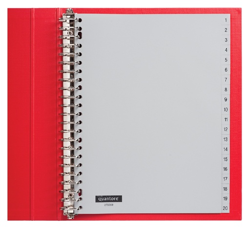 [270569] Intercalaire Quantore 23 perforations numéro 1-20 PP gris