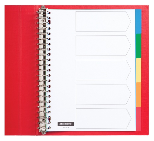 [270513] Intercalaire Quantore 23 perforations 5 onglets PP assorti