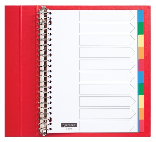 [270515] Intercalaire Quantore 23 perforations 10 onglets PP assorti