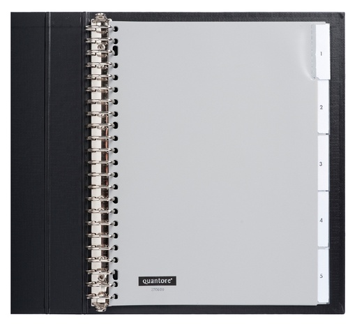 [270600] Intercalaire Quantore 23 perforations 5 onglets+fenêtre PP gris