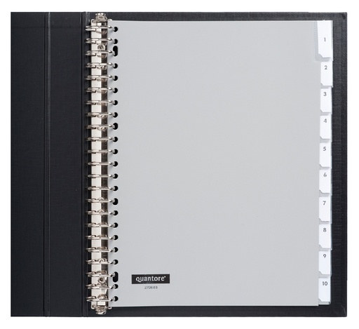 [270603] Intercalaire Quantore 23 perforations 10 onglets+fenêtre PP gris