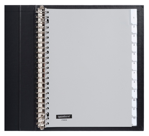 [270604] Intercalaire Quantore 23 perforations 12 onglets+fenêtre PP gris