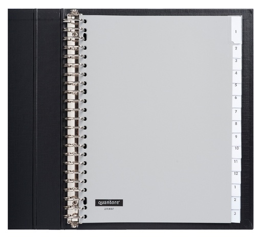 [270607] Intercalaire Quantore 23 perforations15 onglets+fenêtre PP gris