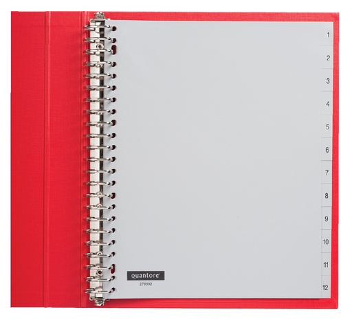 [270382] Intercalaire Quantore 23 perforations numéro 1-12 extra large PP gris