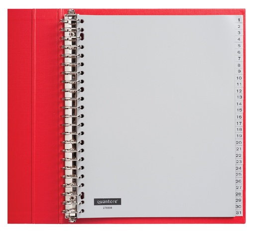 [270384] Intercalaire Quantore 23 perforations numéro 1-31 extra large PP gris