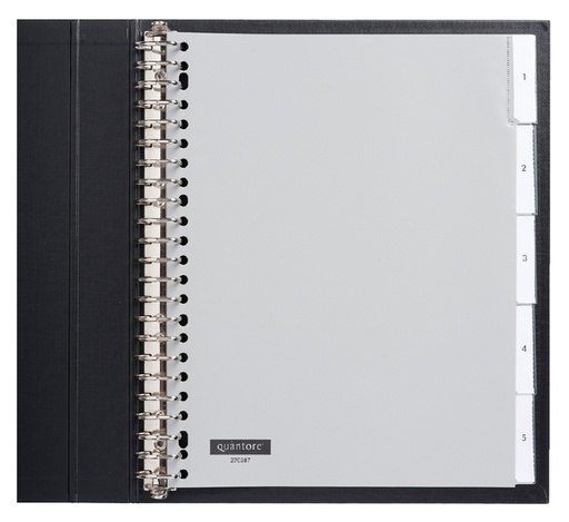 [270387] Intercalaire Quantore 23 perforations 5 onglets+fenêtre Extra Large PP gris