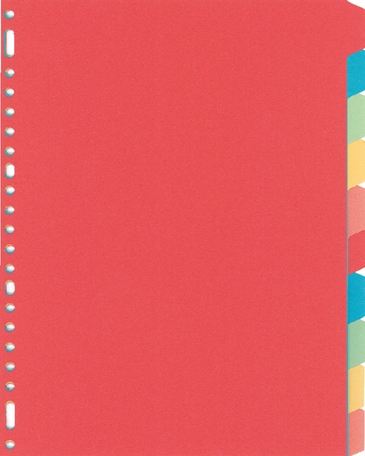 [270667] Intercalaire Kangaro PE410M A4 23 perforations 10 onglets carton assorti