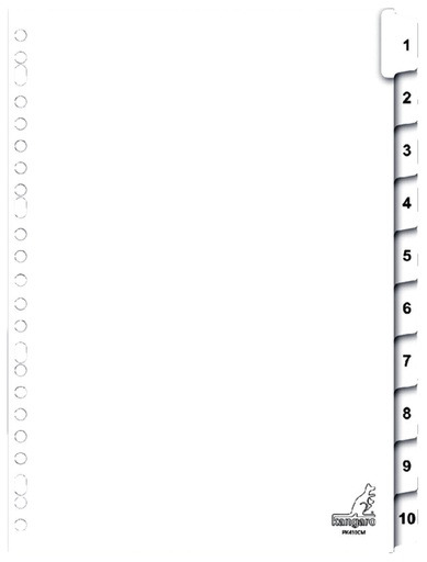 [271511] Tabbladen Kangaro 23-gaats PK410CM 1-10 genummerd karton