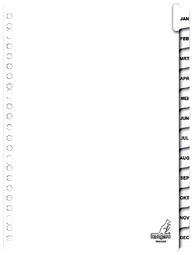 [271531] Intercalaires Kangaro 23 perf PK412JM 12 onglets mois carton
