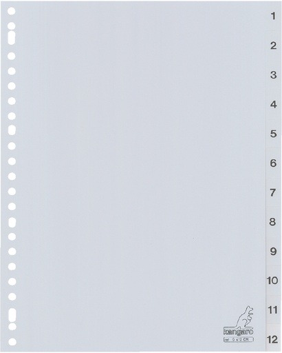 [272151] Tabbladen Kangaro 23-gaats G412CM 1-12 genummerd grijs PP