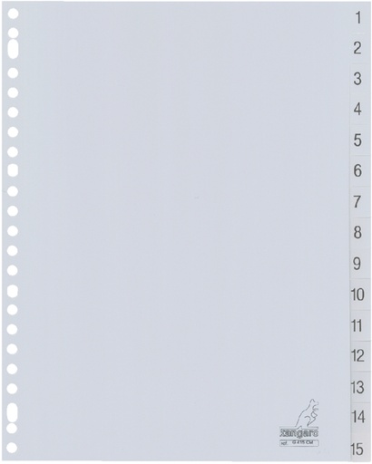 [270758] Tabbladen Kangaro 23-gaats G415CM 1-15 genummerd grijs PP