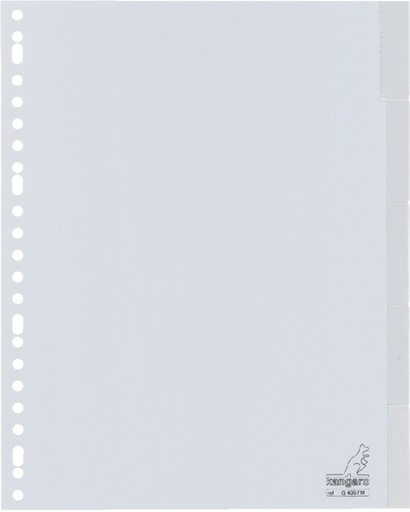[270653] Intercalaire Kangaro G405FM A4 23 perforations 5 onglets + fenêtre PP gris