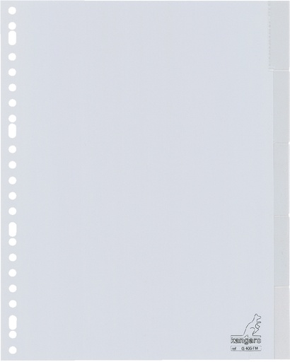 [270653] Intercalaire Kangaro G405FM A4 23 perforations 5 onglets + fenêtre PP gris