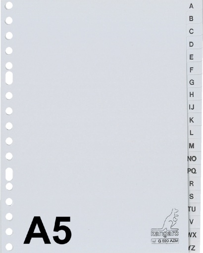 [271340] Intercalaires A5 Kangaro 17 perf. G520AZM alphabet PP gris