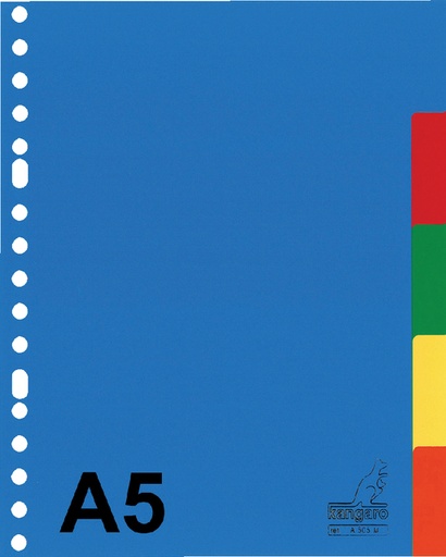 [270440] Intercalaire Kangaro A505M A5 17 perforations 5 onglets PP assorti