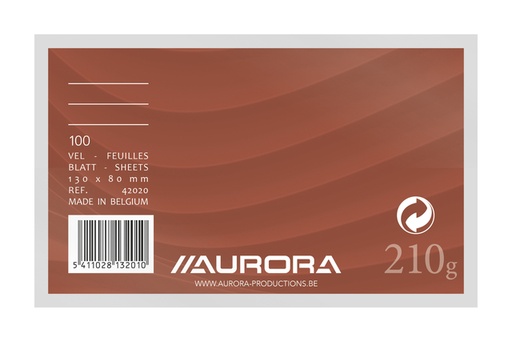 [202728] Systeemkaart Aurora 130x80mm lijn met rode koplijn 210gr wit 100 vel