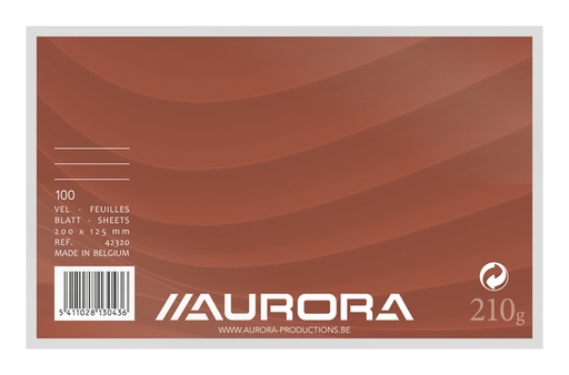[202727] Systeemkaart Aurora 200x125mm lijn met rode koplijn 210gr wit 100 vel