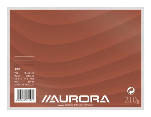 [202729] Systeemkaart Aurora 200x150mm lijn met rode koplijn 210gr wit 100 vel