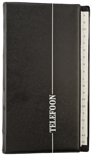 [320223] Telefoonalbum Kangaro 215x130mm A-Z 4-rings zwart