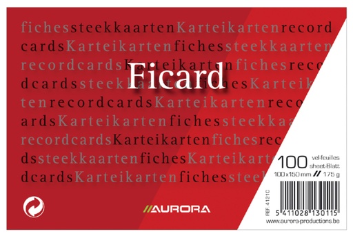 [177040] Fiche Système Aurora 150x100mm uni 190g blanc 100 feuilles