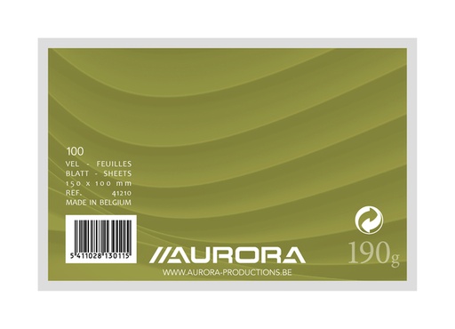[177040] Fiche Système Aurora 150x100mm uni 190g blanc 100 feuilles