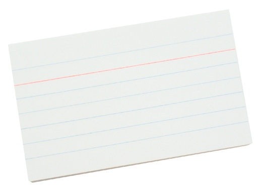 [200810] Fiche Système Qbasic 90x55mm ligné + ligne en-tête rouge 210g blanc 100 pièces
